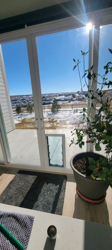 Security Boss Pet Door Installed into a Sliding Glass Door